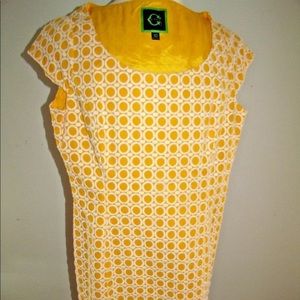 C Wonder eyelet yellow sheath dress SZ 10
